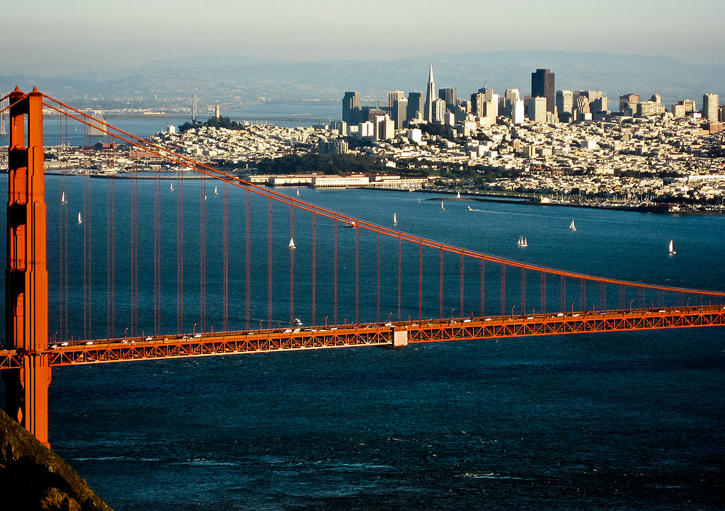 San Francisco view from Marin Highlands Golden Gate Bridge