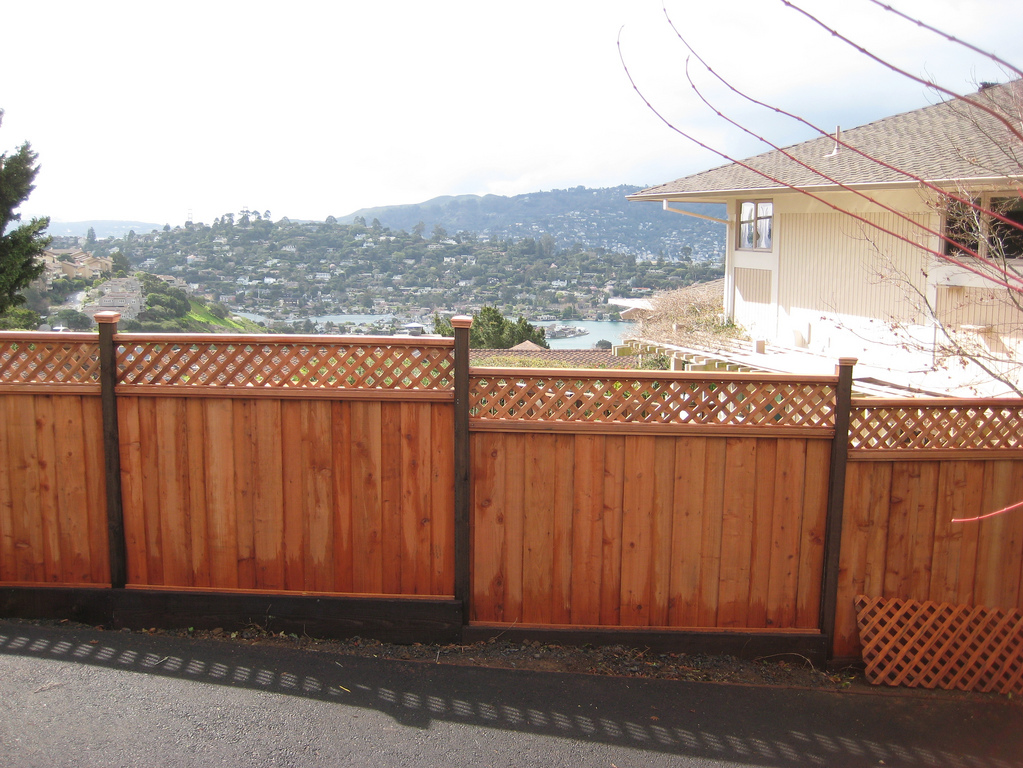 residential redwood fence